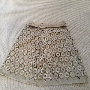 Elie Tahari Brown Tan Mini A-Line Skirt